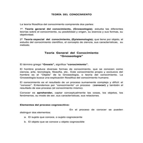 Teoría del conocimiento