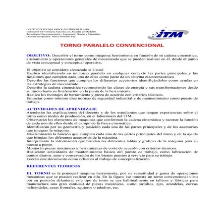 Teoría general del torno