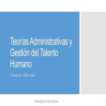 Teorías administrativas y gestión del talento humano