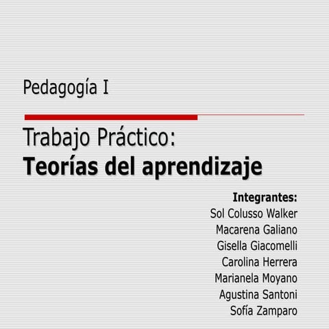 Pedagogía - Teorías del aprendizaje