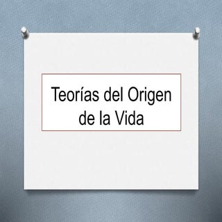 Teorías del origen de la vida