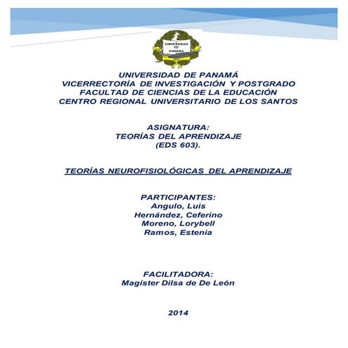 Teor+ìas neurofisiol+ôgicas del aprendizaje