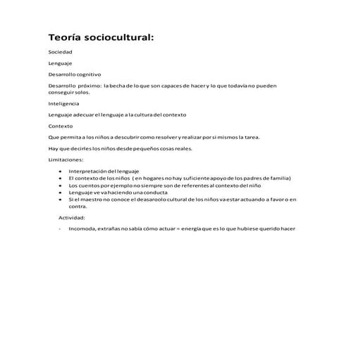 Teoría sociocultural 