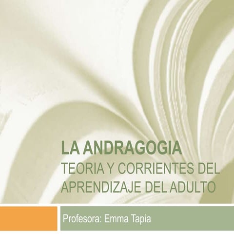 Teoría y corrientes de aprendizaje del adulto