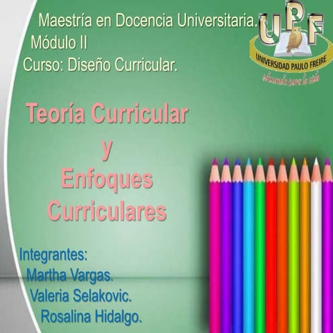 Teoría y enfoque curricular