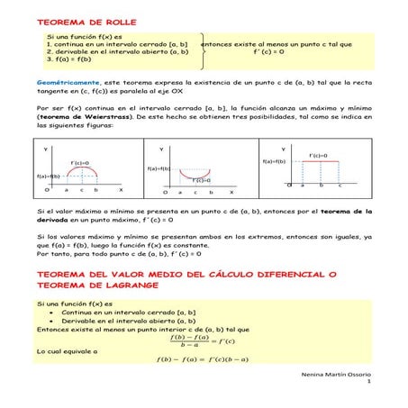 Teorema de roll y su importancia aplicaciones | PDF