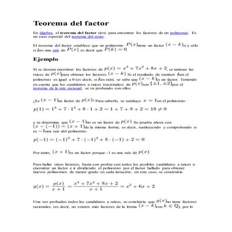 Teorema del factor