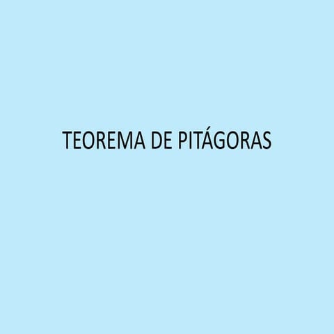 Teorema de pitágoras