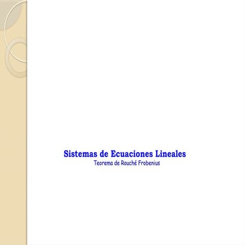 Teorema de Rouché Frobenius algebra lineal | PPTX