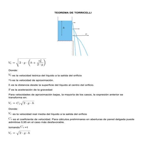 Teorema de torricelli | PDF