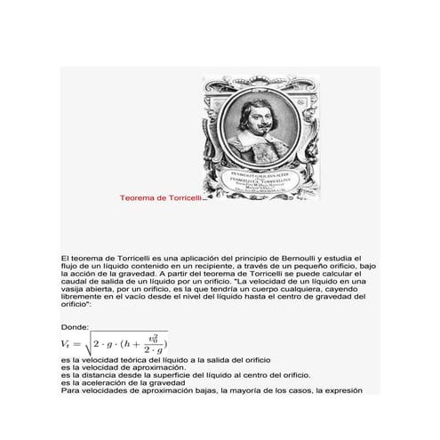 Teorema de torricelli