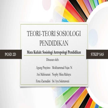 Teori teori sosiologi pendidikan