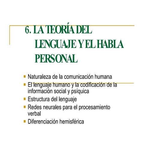Teoria Acerca Del Lenguaje Y El Habla