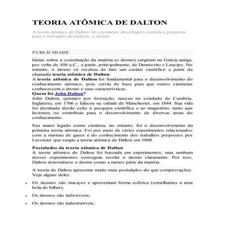 Modelo atômico de dalton | PPTX
