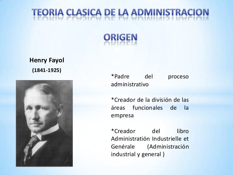 Teoria moderna de la administracion de henry fayol