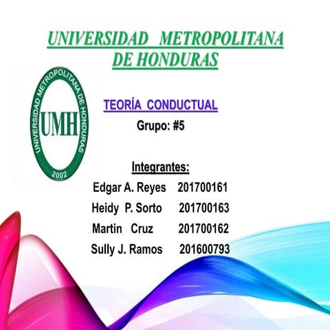 Teoria conductual Univeridad Metropolitana de Honduras