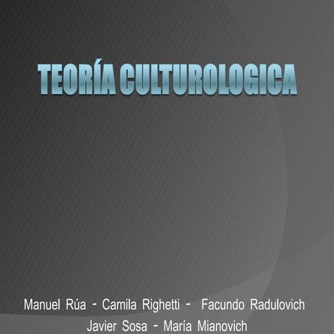 Teoria culturologica