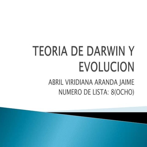 Teoria de darwin y evolucion biologia