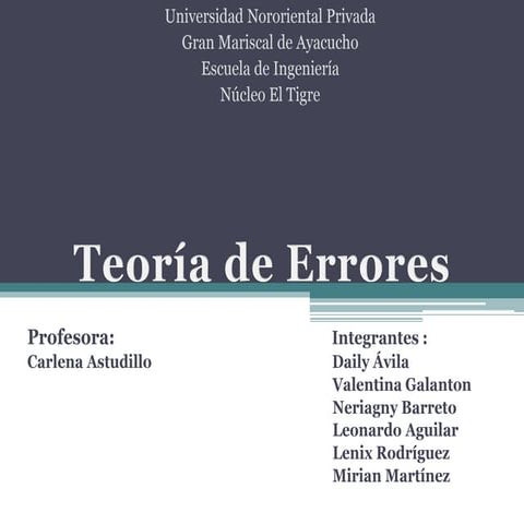 Teoria de errores presentacion pdf