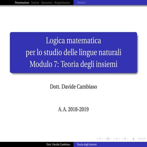 Teoria degli Insiemi PPT
