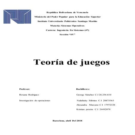 Teoria de juego PDF