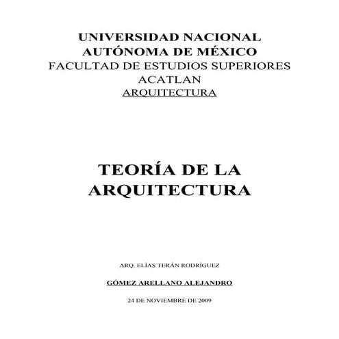 Teoria de la arquitectura