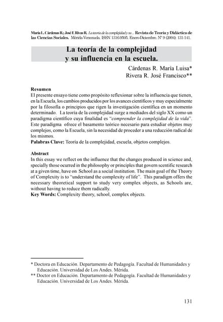 Paradigma de la complejidad | PDF
