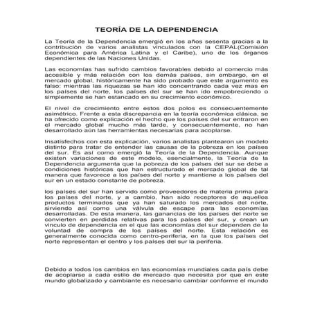 Teoría de la dependencia de las naciones.