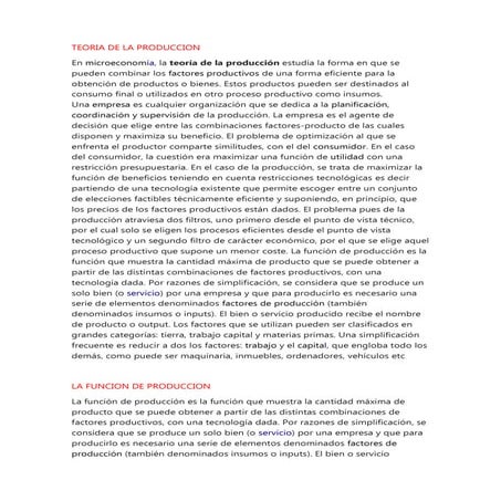 Teoria de la produccion