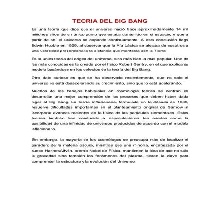 Teoria del big bang