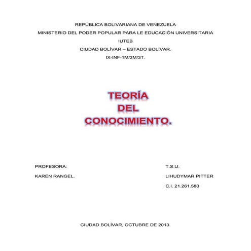 Teoria del conocimiento