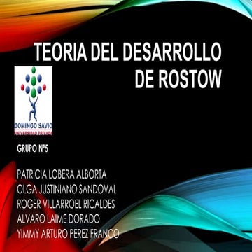 Teoría del Desarrollo de Rostow | PPTX