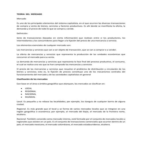 Teoria  del  mercado
