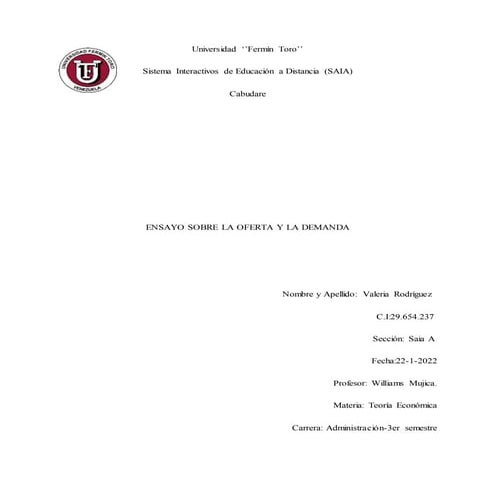 La oferta y la demanda