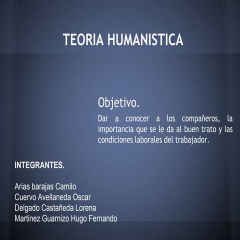 Teoria humanista administracion de empresas