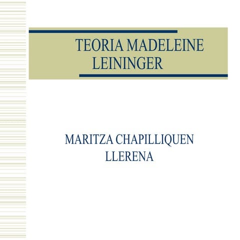 Teoria madeleine leininger