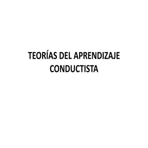 Teorias conductistas