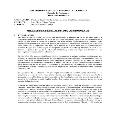 Teorias conductuales