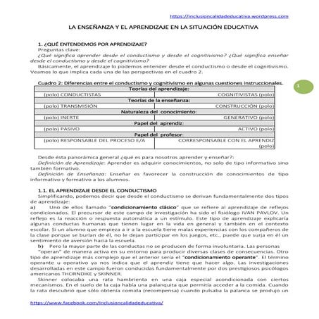 Teorias de enseñanza y aprendizaje