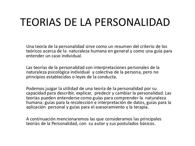 Teorias de la personalidad
