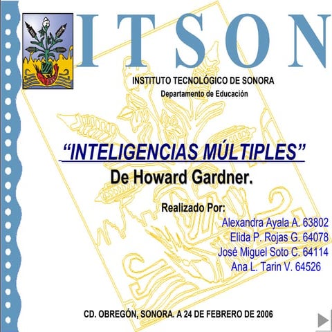 INTELIGENCIAS MÚLTIPLES de Howard Gardner