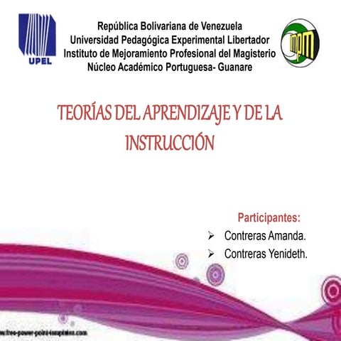 Teorias del aprendizaje y de la intruccion