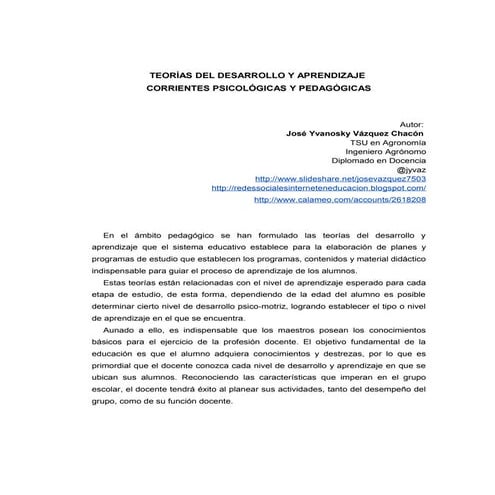 Teorias del Desarrollo y Aprendizaje