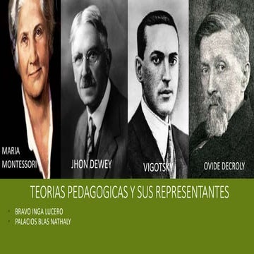 Teorias pedagogicas y sus representantes