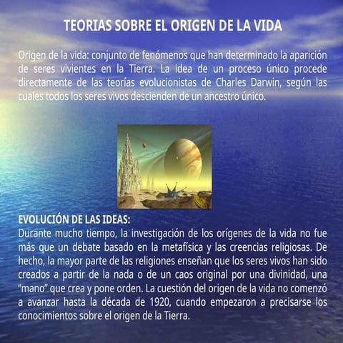 EL ORIGEN DEL UNIVERSO Y DE LA VIDA | PPT