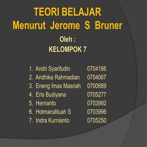 Teori belajar bruner
