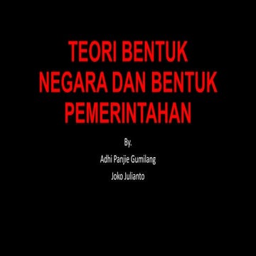 Teori bentuk negara dan bentuk pemerintahan