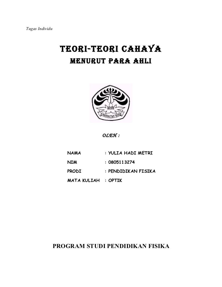 Teori Cahaya Menurut Para Ahli