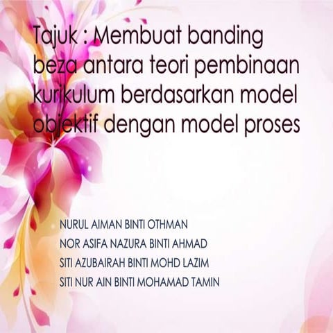 Teori dan model pembinaan kurikulum