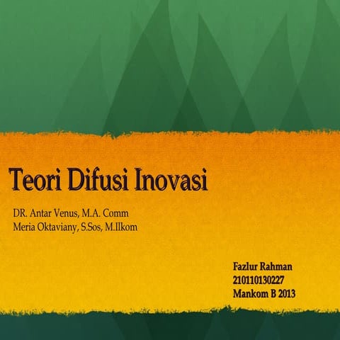 Teori Difusi Inovasi